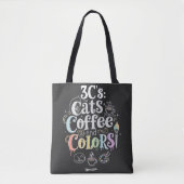 Katzen Kaffee und Farben Tasche (Vorderseite)
