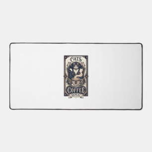 Katzen Kaffee Wiederholung Katze Kaffee Vintage Ve Schreibtischunterlage