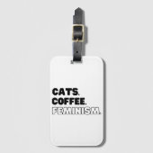 Katzen Kaffeefeminismus Gepäckanhänger (Vorderseite Vertikal)