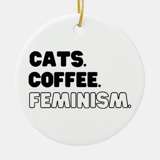 Katzen Kaffeefeminismus Keramik Ornament (Vorne)