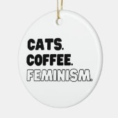 Katzen Kaffeefeminismus Keramik Ornament (Links)
