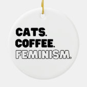 Katzen Kaffeefeminismus Keramik Ornament (Hinten)