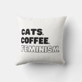 Katzen Kaffeefeminismus Kissen (Rückseite)