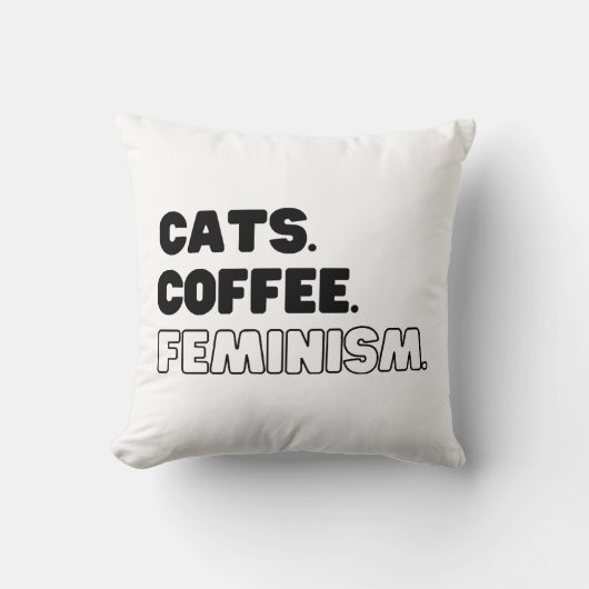 Katzen Kaffeefeminismus Kissen (Vorderseite)