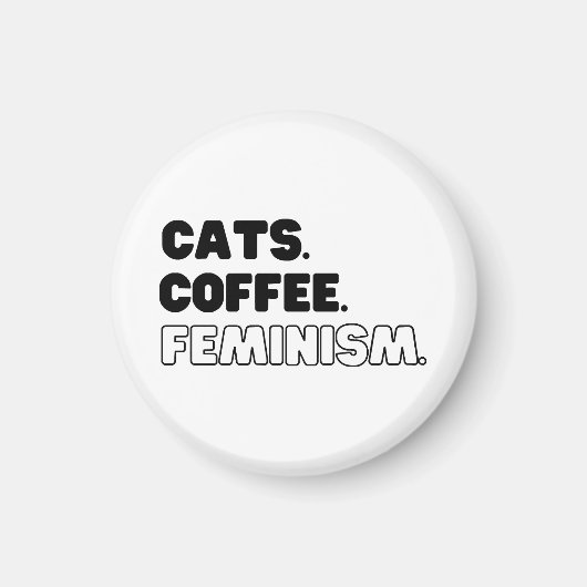 Katzen Kaffeefeminismus Magnet (Vorne)