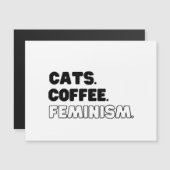 Katzen Kaffeefeminismus Magnetkarte (Vorne/Hinten)