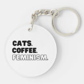 Katzen Kaffeefeminismus Schlüsselanhänger (Rückseite)