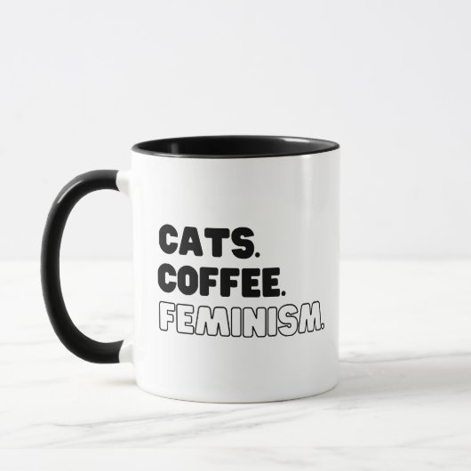 Katzen Kaffeefeminismus Tasse (Links)