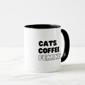 Katzen Kaffeefeminismus Tasse (VorderseiteRechts)
