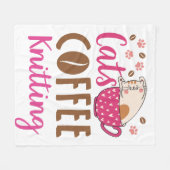 Katzen Kaffeeknitter Fleecedecke (Vorderseite (Horizontal))