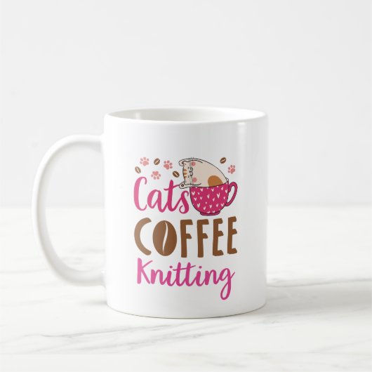 Katzen Kaffeeknitter Kaffeetasse (Links)