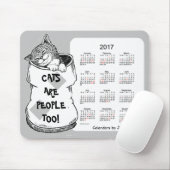 Katzen-Kalender 2017 durch Janz silberne Mousepad (Mit Mouse)