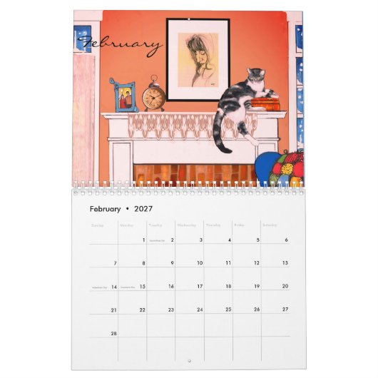 Katzen-Kalender 2019 durch Künstler Kalender (Feb 2027)