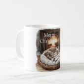 Katzen Kamin Weihnachten Kaffeetasse (Vorderseite Links)
