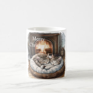 Katzen Kamin Weihnachten Kaffeetasse