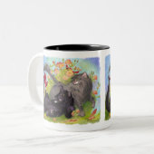 Katzen, Kardinäle und Rosen/Tasse Zweifarbige Tasse (Vorderseite Links)