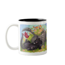 Katzen, Kardinäle und Rosen/Tasse