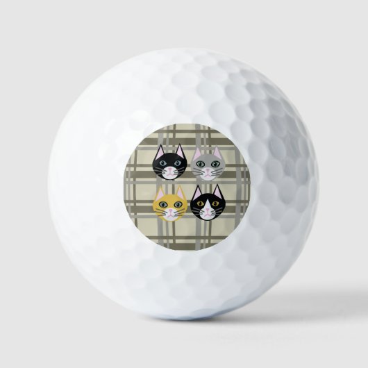 Katzen kariert, grau/creme golfball (Vorderseite)