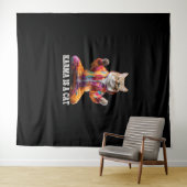 Katzen, Karma ist eine Katze, Yoga Sportkatze Wandteppich (Beispiel (Horizontal))