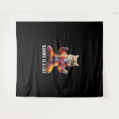 Katzen, Karma ist eine Katze, Yoga Sportkatze Wandteppich (Vorderseite (Horizontal))