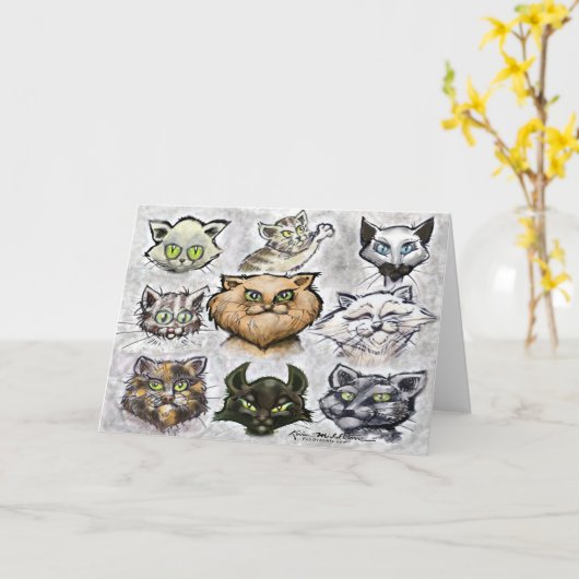 Katzen Karte (Gelbe Blume)