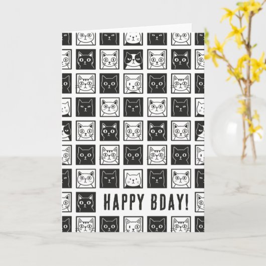 Katzen Karte (Gelbe Blume)