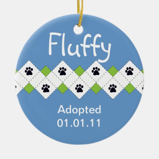 Katzen-/Kätzchen-Adoptions-Mitteilung Keramik Ornament (Vorne)