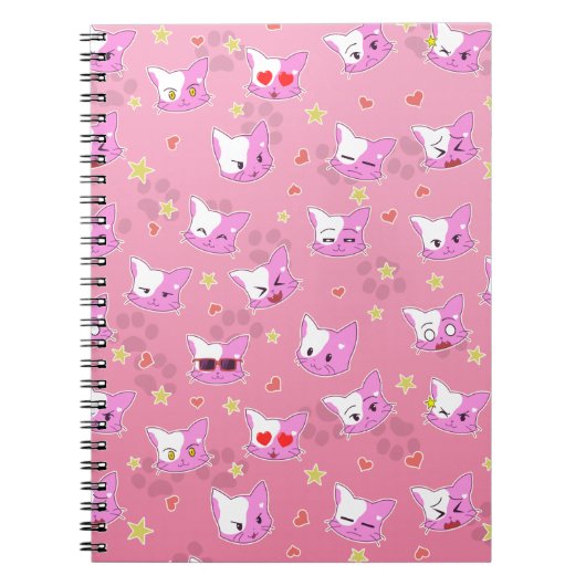 Katzen - Kätzchen - Comickatzen Muster Design  Notizblock (Vorderseite)