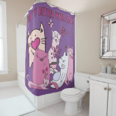 Katzen Kätzchen Leben ist besser mit Katzen Duschvorhang (Beispiel)