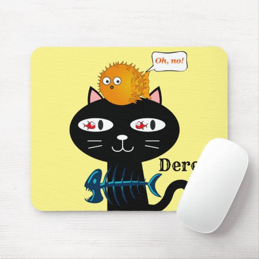 Katzen Kätzchen Maus Pad! Fischknochen Mousepad (Mit Mouse)