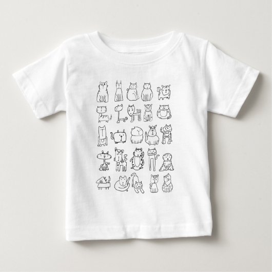 Katzen Kätzchen und Katzen Doodles Baby T-shirt (Vorderseite)