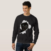 Katzen Katzen Blackcats Torn Cloud Kitten Sweatshirt (Vorne ganz)
