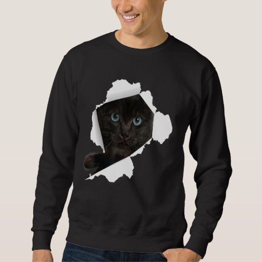 Katzen Katzen Blackcats Torn Cloud Kitten Sweatshirt (Vorderseite)