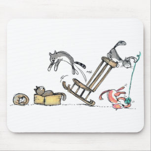 Katzen Katzen, die Haustiere Tiere Zeichnend Felin Mousepad