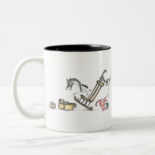 Katzen Katzen, die Haustiere Tiere Zeichnend Felin Zweifarbige Tasse