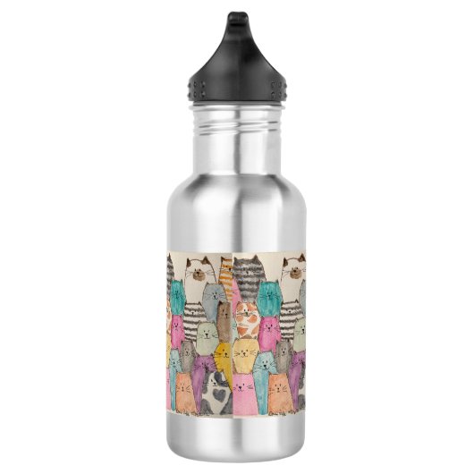 Katzen! Katzen! Katzen! Edelstahlflasche (Rechts)
