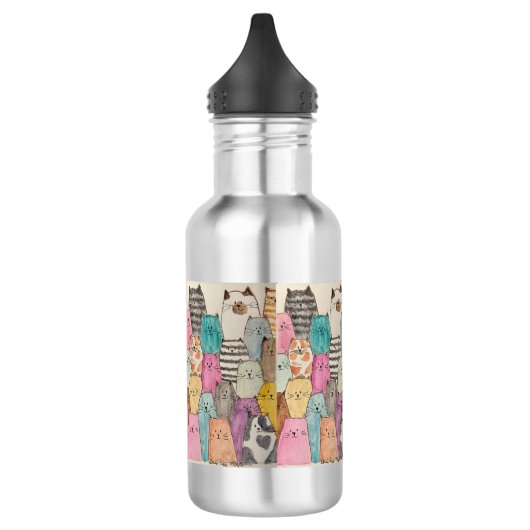 Katzen! Katzen! Katzen! Edelstahlflasche (Links)