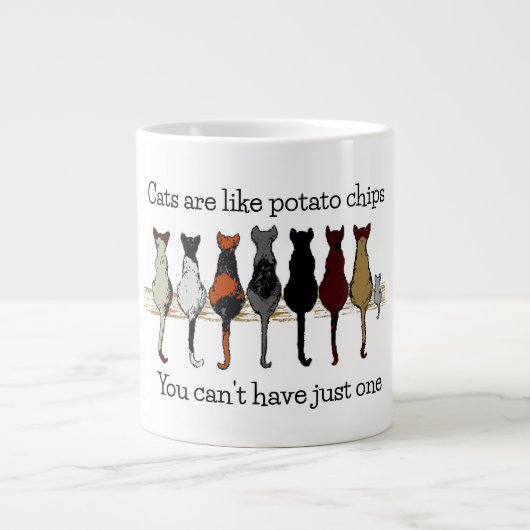 Katzen, Katzen, Katzen und eine Kitten-Riesen-Kaff Jumbo-Tasse (Vorderseite)