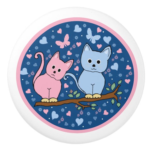 Katzen Keramikknauf (Vorderseite)