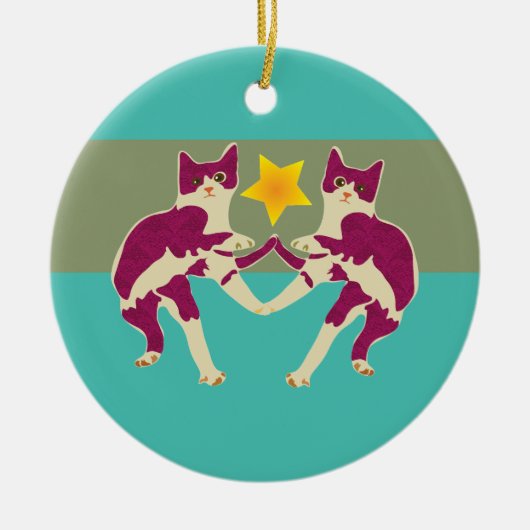 Katzen Keramikornament (Vorne)