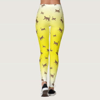 Katzen Kitty Leopard Hautmuster gelb gradiant Le Leggings