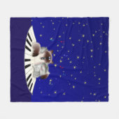 Katzen Klavier spielen Fleecedecke (Vorderseite (Horizontal))