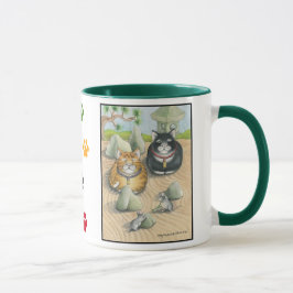 Katzen Knospe u. Tony-Meditations-Tassen-Grün Tasse