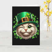 Katzen-Kobold-Hut St. Patricks Day Kätzchen Kleebl Karte (Gelbe Blume)