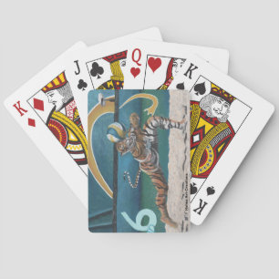 Katzen-Krieger, der Volleyball-Spielkarten spielt Spielkarten