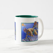 Katzen-Krieger Zweifarbige Tasse (VorderseiteRechts)