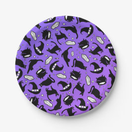 Katzen, Kristalle und Kessel - Papierplatte Pappteller