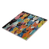 Katzen-Kritzelkunst Fliese (Seite)