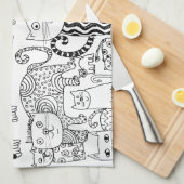 Katzen Küchentuch (Viertel Falte)