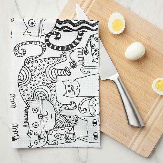 Katzen Küchentuch (Viertel Falte)